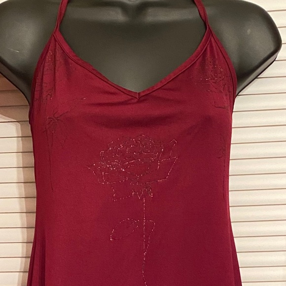 Embroidery roses throughout this tank top Dress - Picture 2 of 5